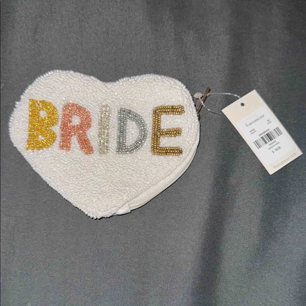White Beaded Heart Clutch by Francesca's Collections